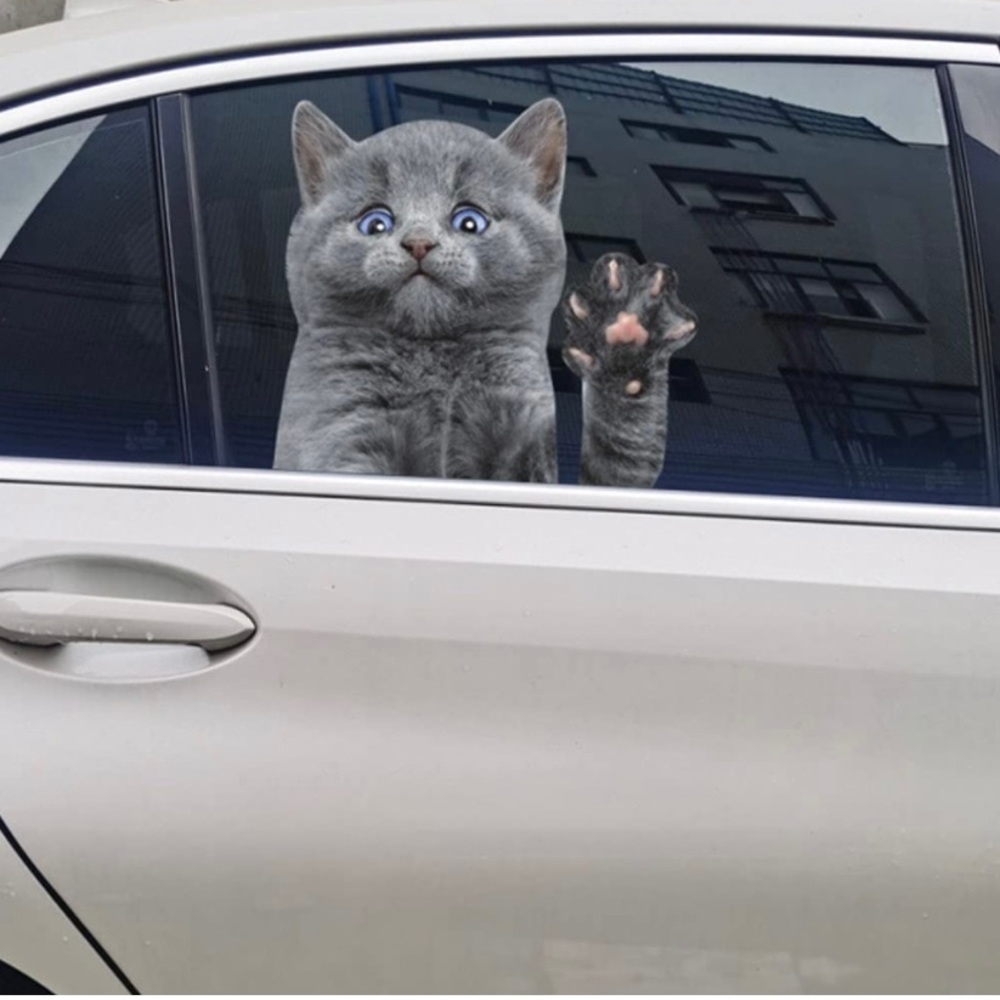 New Realistic Cat Lover Car Window Removable Decal